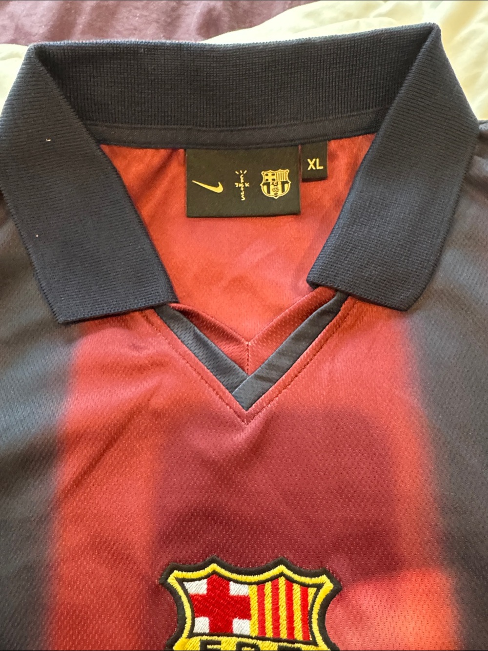 Nike FC Barcelona Red and Navy Polo Shirt - XL - Picture 3 of 5